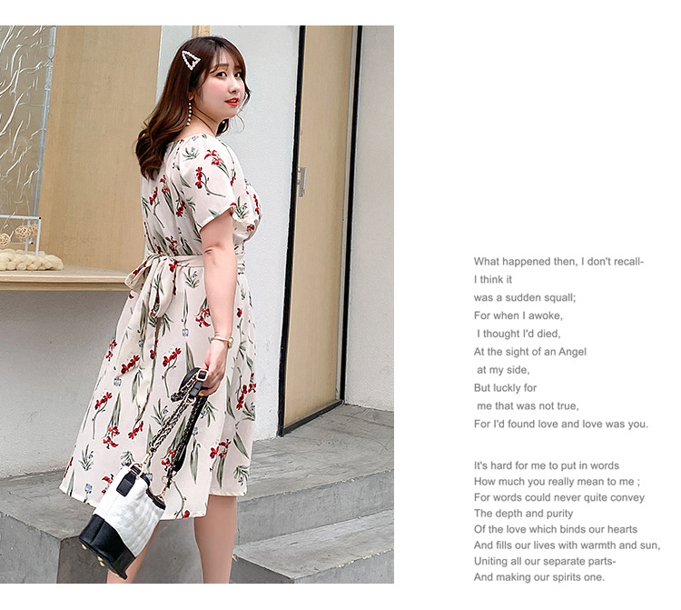 ウエスト紐でメリハリup エレガントな花柄ワンピース 大きいサイズレディースファッション専門店 ミニョン