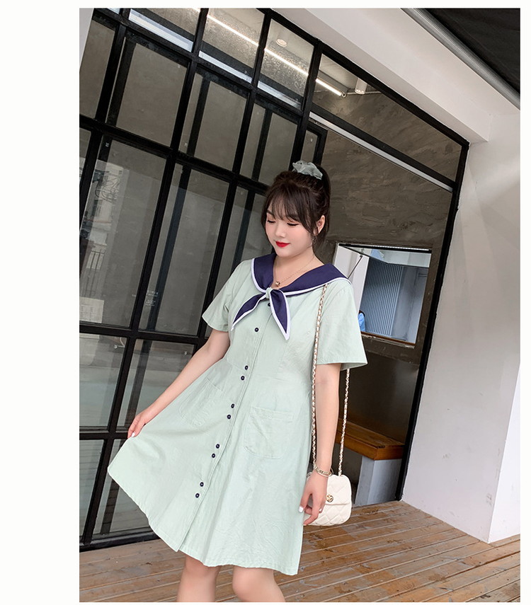 結んだ襟が可愛い セーラーワンピース 大きいサイズレディースファッション専門店 ミニョン