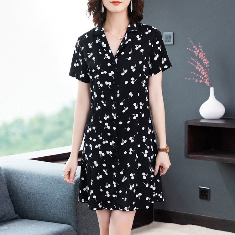 可愛く大人っぽい さくらんぼ柄プリントワンピース 大きいサイズレディースファッション専門店 ミニョン