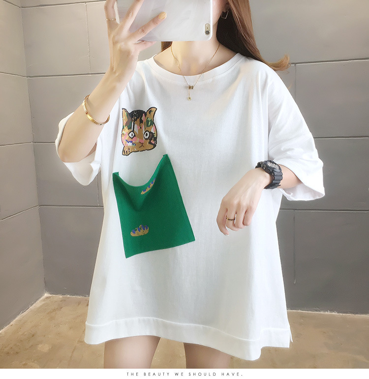 猫が覗いてる可愛いTシャツ☆ 大きいサイズのレディースファッション通販 ミニョン！
