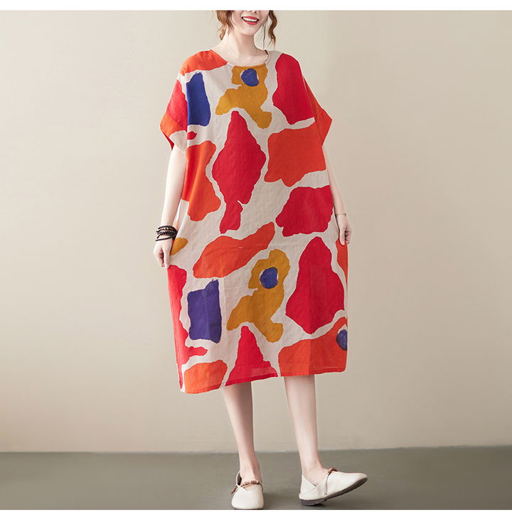 レディース カラフルカウ風プリントワンピース05の通販 By Korey S Shop ラクマ サイズ