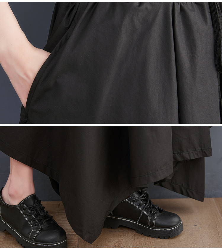 大きいサイズの裾デザインウエストゴムスカート-ディテール