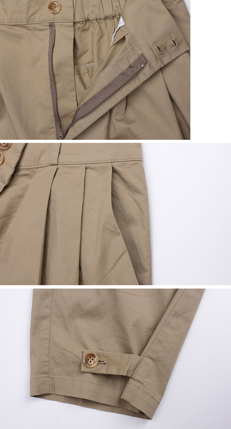 大きいサイズのカジュアル裾デザインテーパードパンツ-ディテール
