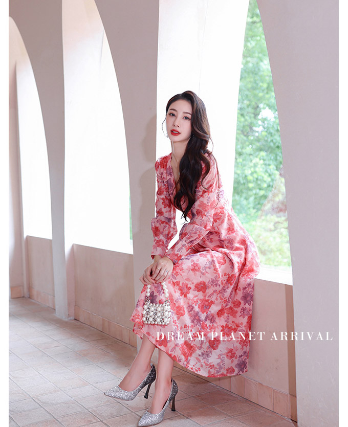 華やかエレガントな花柄ワンピース 大きいサイズのワンピース専門店 ミニョン