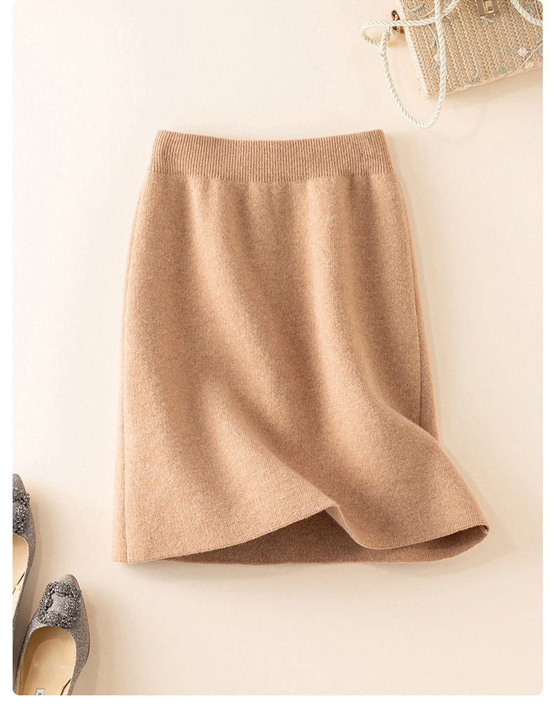 7色から選べる♪暖かさと柔らかさのニットスカート-全身
