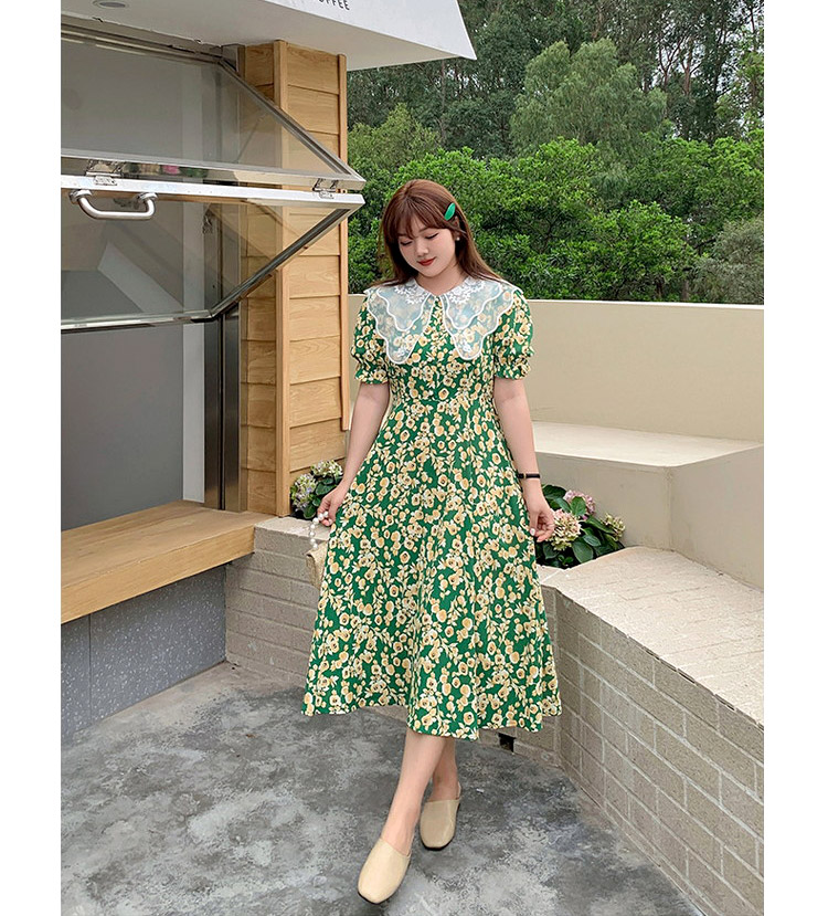 売れ筋がひ！ ワンピース 花柄 ビッグカラー 140cm-150cm